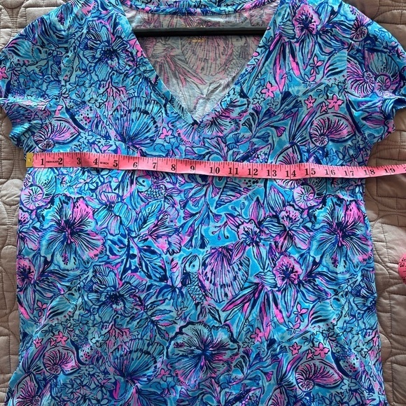 Lilly Pulitzer Meredith tshirt in Breakwater Blue Shells and Bells NWT - Picture 12 of 16